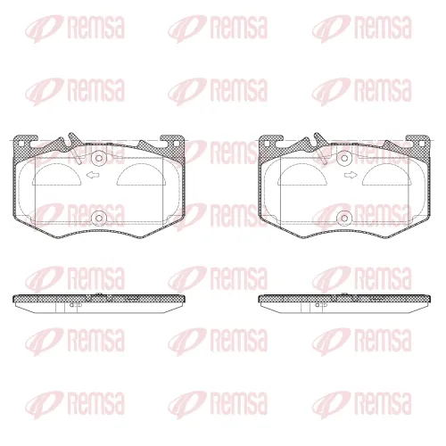 Bremsbelagsatz, Scheibenbremse Vorderachse REMSA 1907.00 Bild Bremsbelagsatz, Scheibenbremse Vorderachse REMSA 1907.00