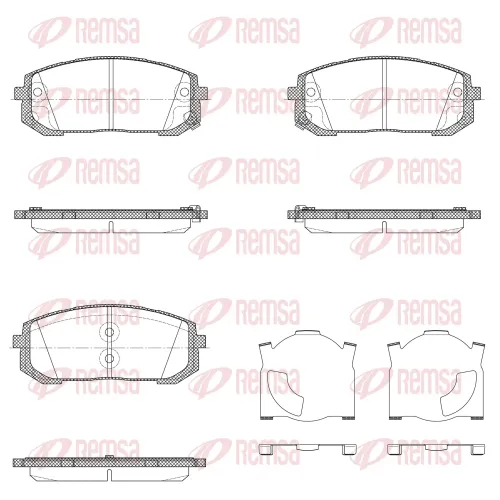 Bremsbelagsatz, Scheibenbremse 1. Vorderachse Vorderachse REMSA 1923.02 Bild Bremsbelagsatz, Scheibenbremse 1. Vorderachse Vorderachse REMSA 1923.02