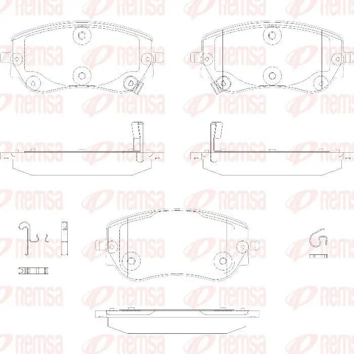 Bremsbelagsatz, Scheibenbremse Vorderachse REMSA 1940.02