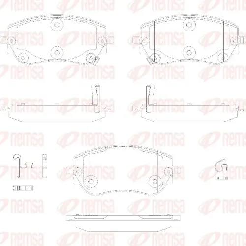 Bremsbelagsatz, Scheibenbremse Vorderachse REMSA 1940.02 Bild Bremsbelagsatz, Scheibenbremse Vorderachse REMSA 1940.02