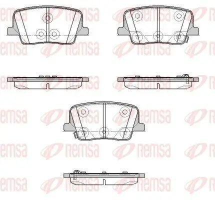 Bremsbelagsatz, Scheibenbremse Hinterachse REMSA 1947.02
