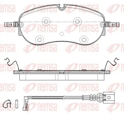 Bremsbelagsatz, Scheibenbremse Vorderachse REMSA 1962.01 Bild Bremsbelagsatz, Scheibenbremse Vorderachse REMSA 1962.01