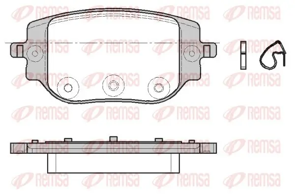 Bremsbelagsatz, Scheibenbremse Hinterachse REMSA 1965.00