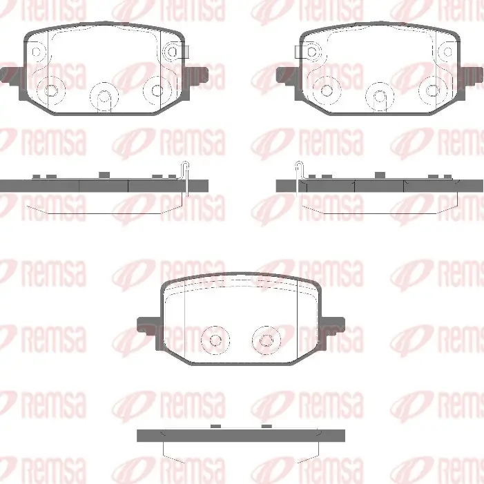 Bremsbelagsatz, Scheibenbremse 1. Hinterachse Hinterachse REMSA 1987.02