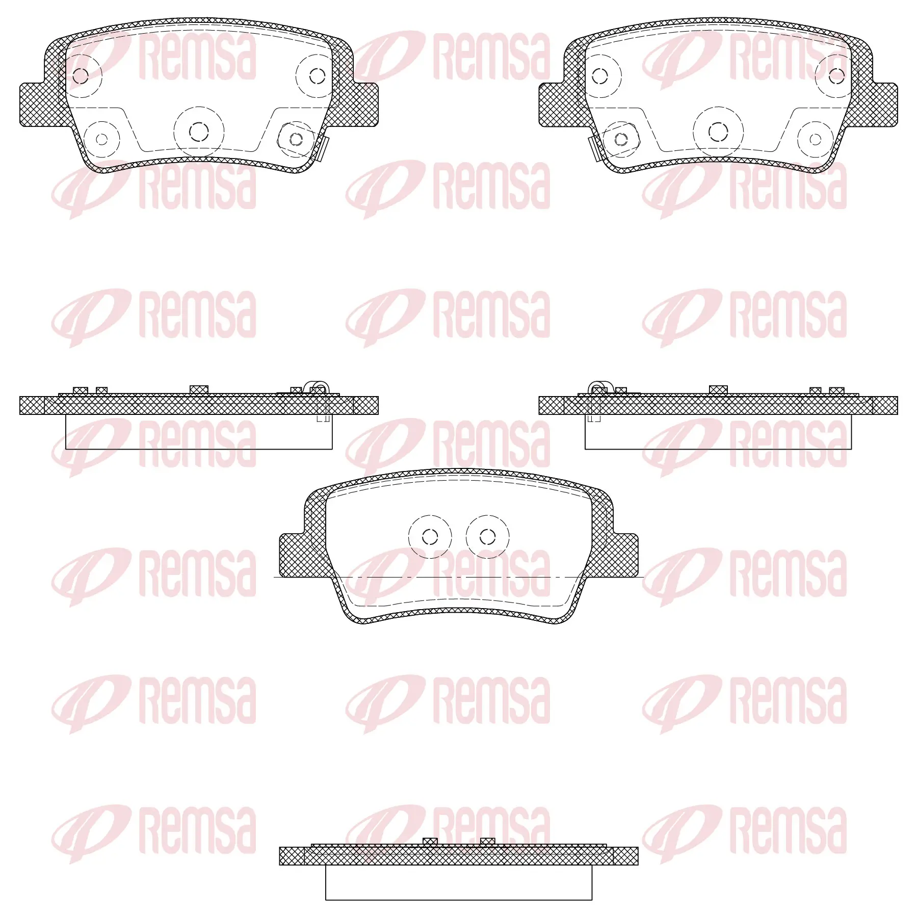 Bremsbelagsatz, Scheibenbremse Hinterachse REMSA 1999.02