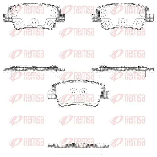 Bremsbelagsatz, Scheibenbremse Hinterachse REMSA 1999.02 Bild Bremsbelagsatz, Scheibenbremse Hinterachse REMSA 1999.02