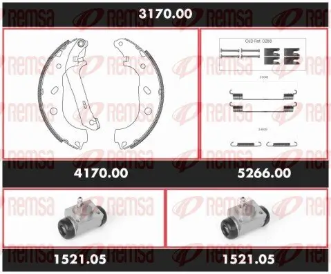 Bremsensatz, Trommelbremse REMSA 3170.00 Bild Bremsensatz, Trommelbremse REMSA 3170.00