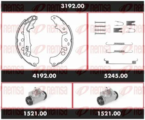 Bremsensatz, Trommelbremse REMSA SPK 3192.00 Bild Bremsensatz, Trommelbremse REMSA SPK 3192.00