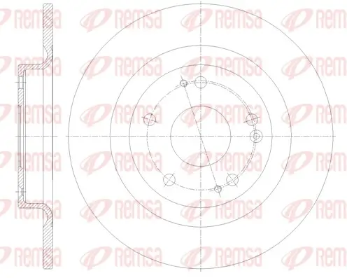 Bremsscheibe Hinterachse REMSA 62101.00 Bild Bremsscheibe Hinterachse REMSA 62101.00