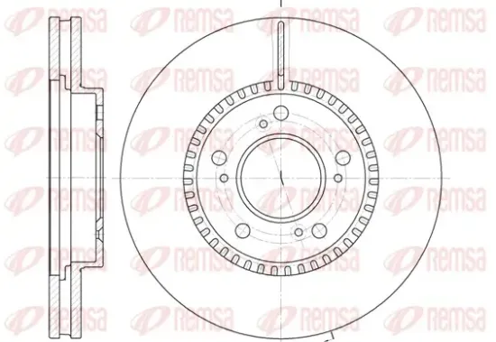 Bremsscheibe Vorderachse Hinterachse Vorderachse REMSA 6938.10 Bild Bremsscheibe Vorderachse Hinterachse Vorderachse REMSA 6938.10