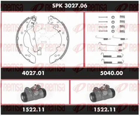 Bremsensatz, Trommelbremse REMSA SPK 3027.06