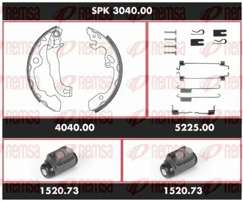 Bremsensatz, Trommelbremse REMSA SPK 3040.00