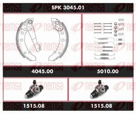 Bremsensatz, Trommelbremse REMSA SPK 3045.01 Bild Bremsensatz, Trommelbremse REMSA SPK 3045.01