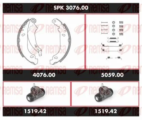 Bremsensatz, Trommelbremse REMSA SPK 3076.00