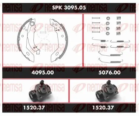 Bremsensatz, Trommelbremse REMSA SPK 3095.05 Bild Bremsensatz, Trommelbremse REMSA SPK 3095.05