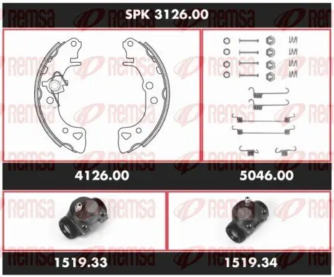 Bremsensatz, Trommelbremse REMSA SPK 3126.00