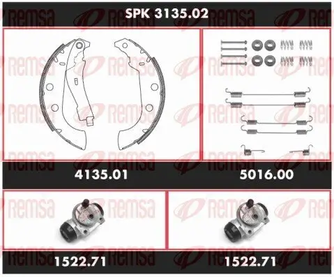 Bremsensatz, Trommelbremse REMSA SPK 3135.02 Bild Bremsensatz, Trommelbremse REMSA SPK 3135.02