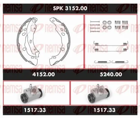 Bremsensatz, Trommelbremse REMSA SPK 3152.00