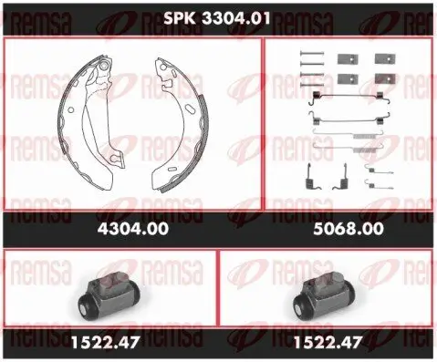 Bremsensatz, Trommelbremse REMSA SPK 3304.01