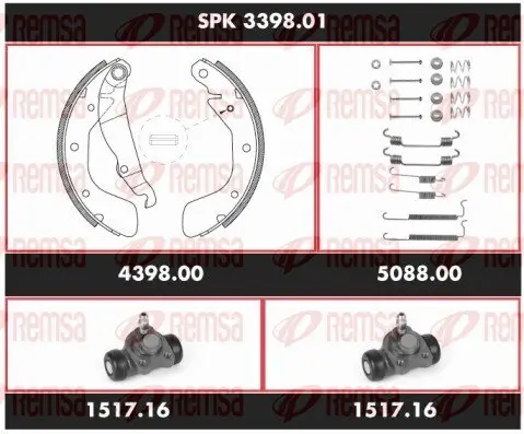Bremsensatz, Trommelbremse REMSA SPK 3398.01