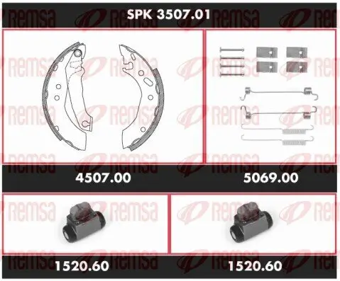 Bremsensatz, Trommelbremse REMSA SPK 3507.01