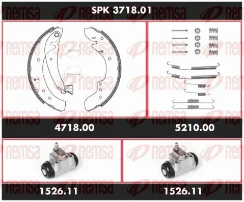 Bremsensatz, Trommelbremse REMSA SPK 3718.01 Bild Bremsensatz, Trommelbremse REMSA SPK 3718.01