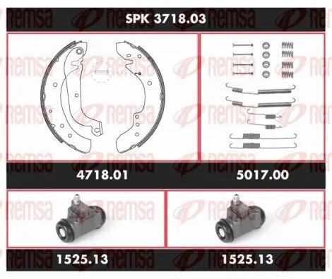 Bremsensatz, Trommelbremse REMSA SPK 3718.03 Bild Bremsensatz, Trommelbremse REMSA SPK 3718.03