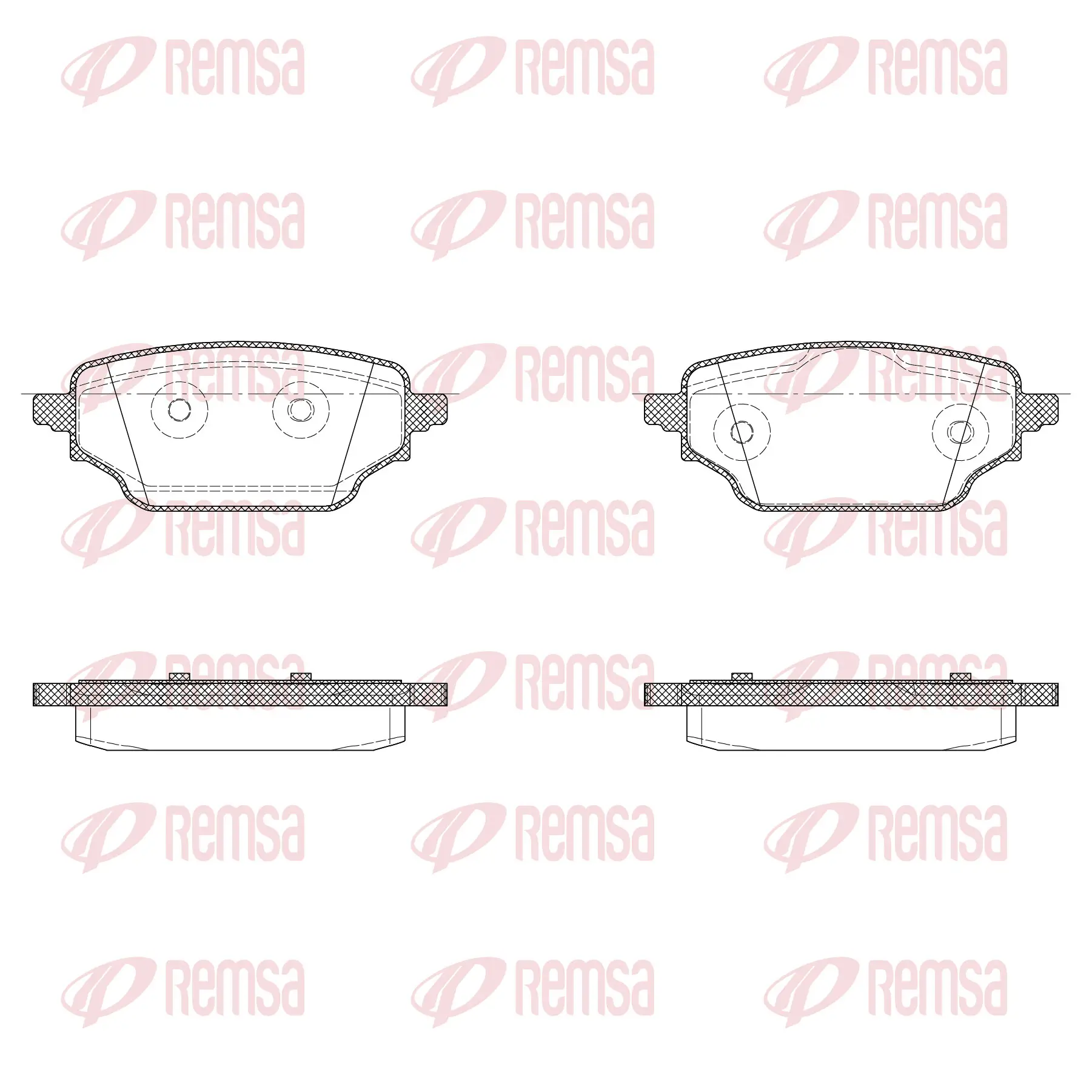 Bremsbelagsatz, Scheibenbremse Hinterachse REMSA X2004.00