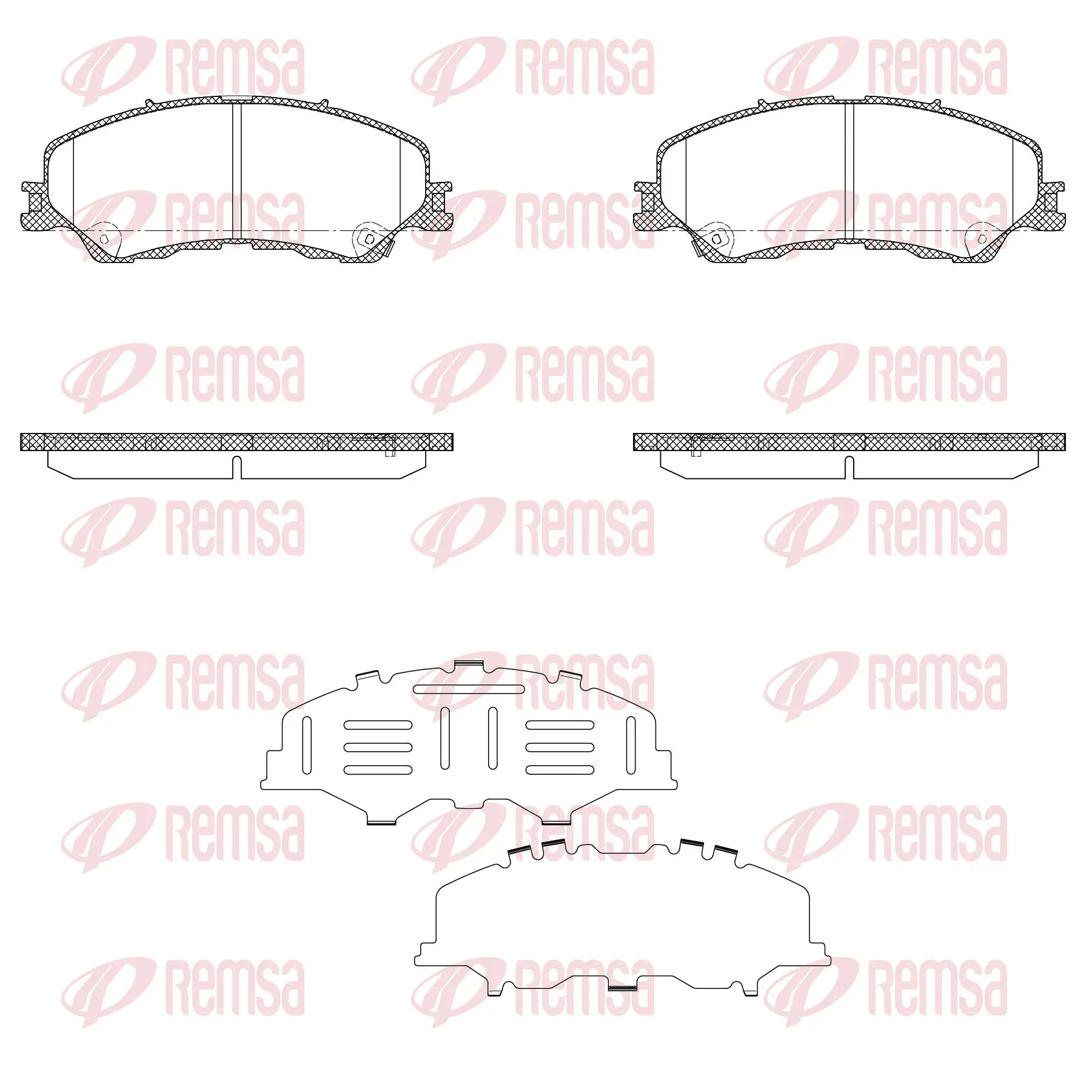 Bremsbelagsatz, Scheibenbremse Vorderachse REMSA X2016.04