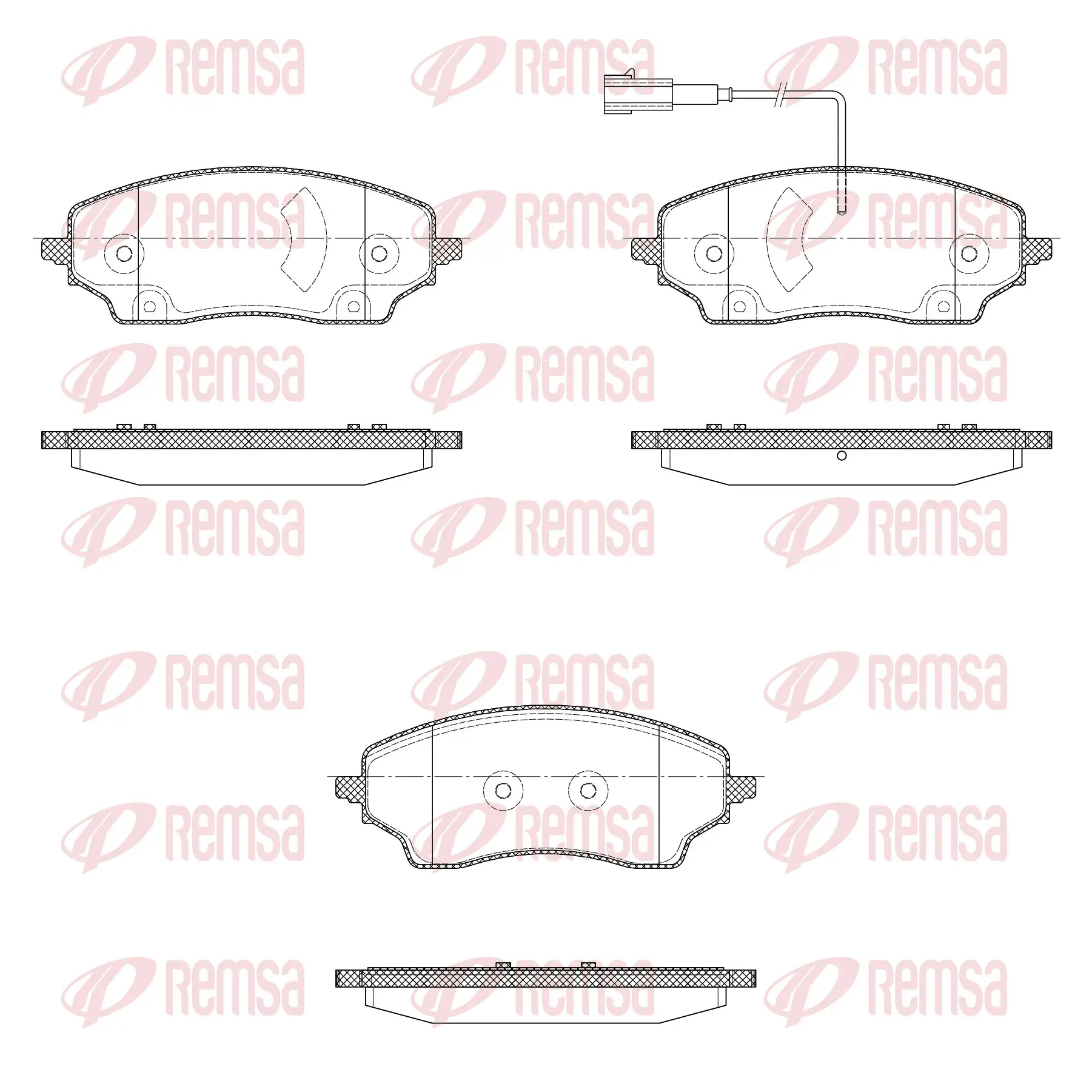 Bremsbelagsatz, Scheibenbremse Hinterachse REMSA X2033.01