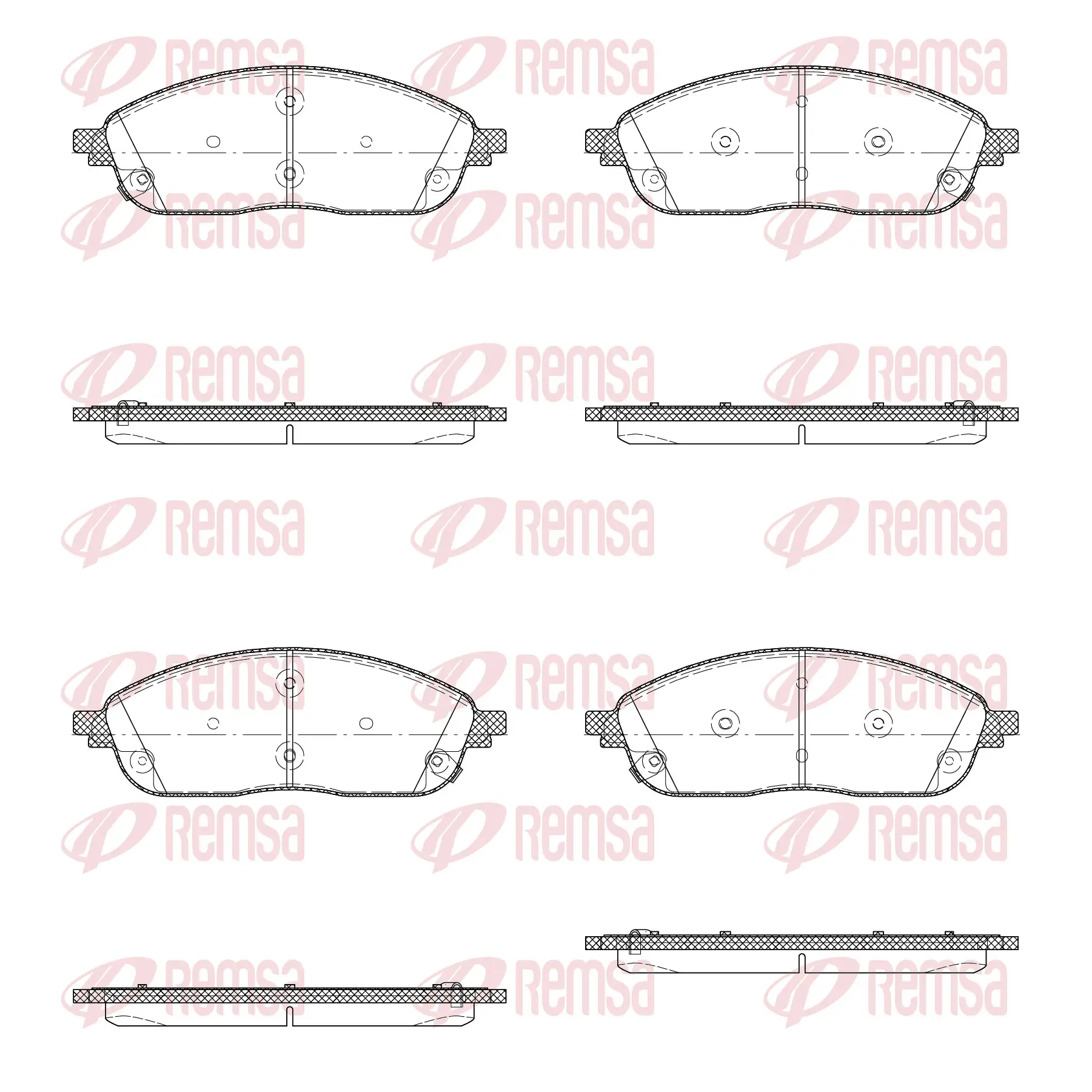 Bremsbelagsatz, Scheibenbremse Vorderachse REMSA X2035.04