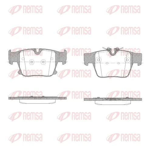 Bremsbelagsatz, Scheibenbremse Hinterachse REMSA X2047.00 Bild Bremsbelagsatz, Scheibenbremse Hinterachse REMSA X2047.00