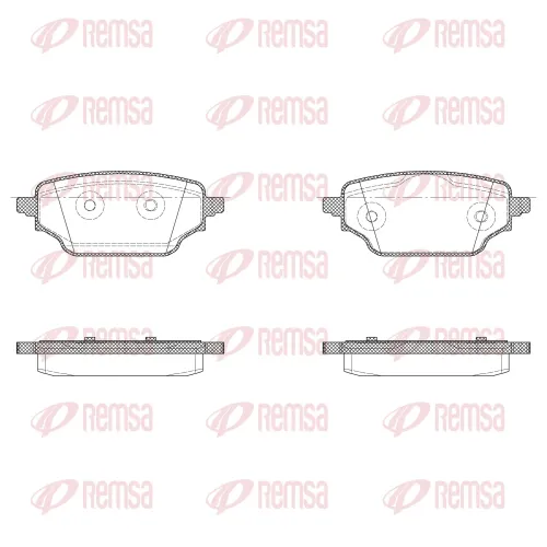 Bremsbelagsatz, Scheibenbremse Hinterachse REMSA X2004.00 Bild Bremsbelagsatz, Scheibenbremse Hinterachse REMSA X2004.00