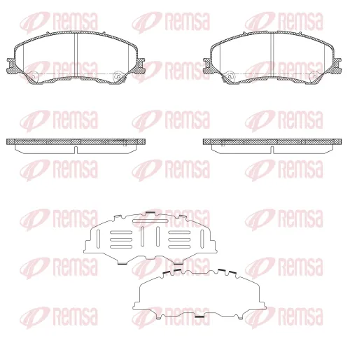 Bremsbelagsatz, Scheibenbremse Vorderachse REMSA X2016.04 Bild Bremsbelagsatz, Scheibenbremse Vorderachse REMSA X2016.04