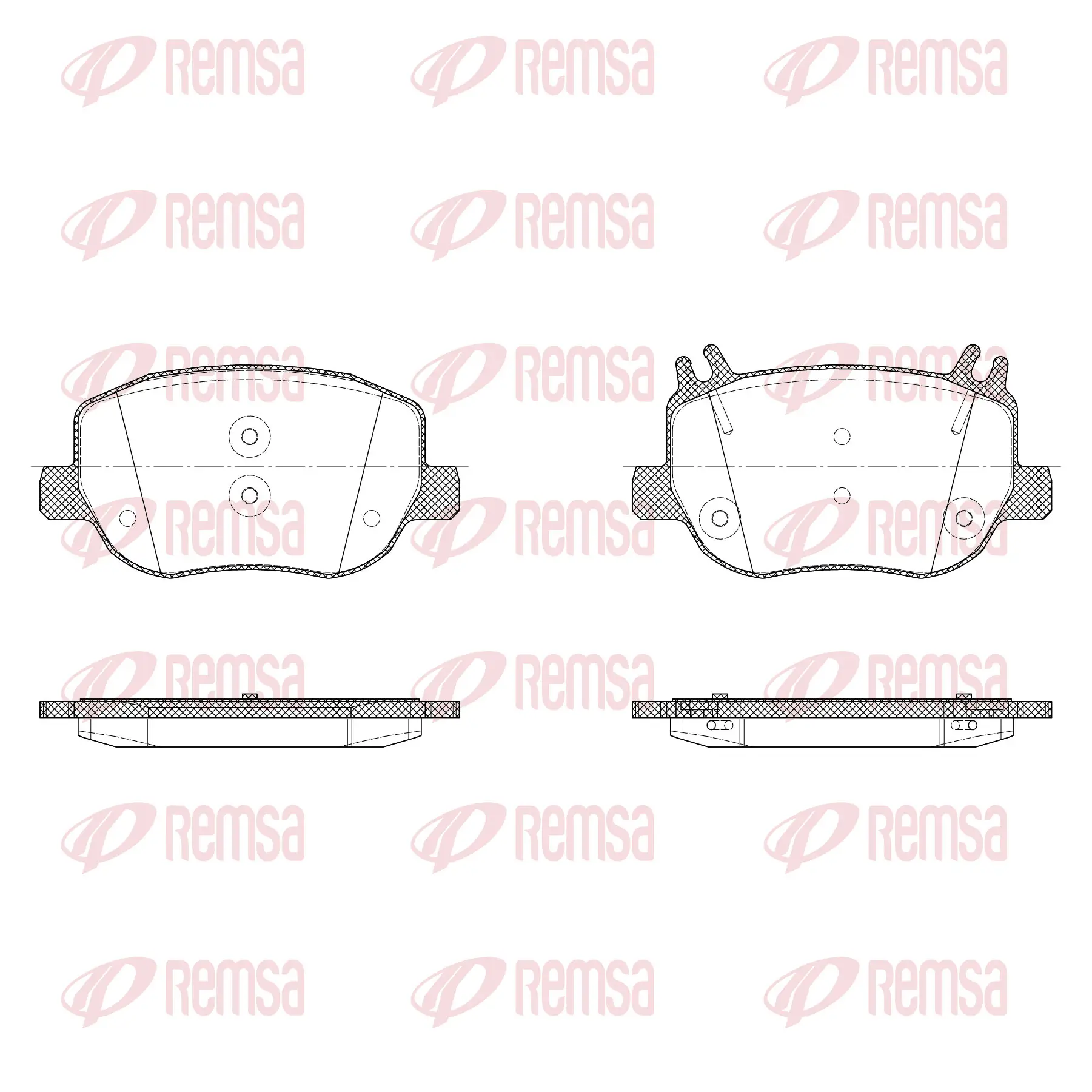 Bremsbelagsatz, Scheibenbremse Hinterachse REMSA X2020.00
