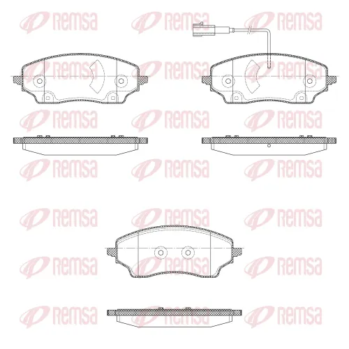 Bremsbelagsatz, Scheibenbremse Hinterachse REMSA X2033.01 Bild Bremsbelagsatz, Scheibenbremse Hinterachse REMSA X2033.01