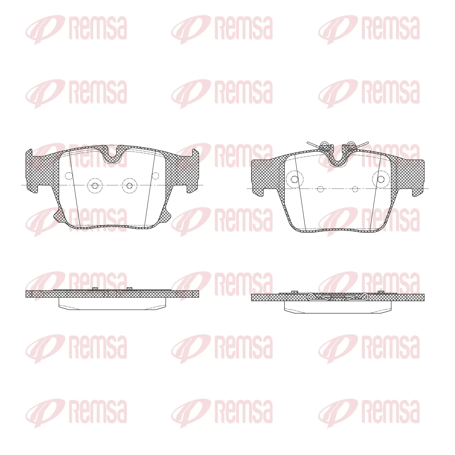 Bremsbelagsatz, Scheibenbremse Hinterachse REMSA X2047.00