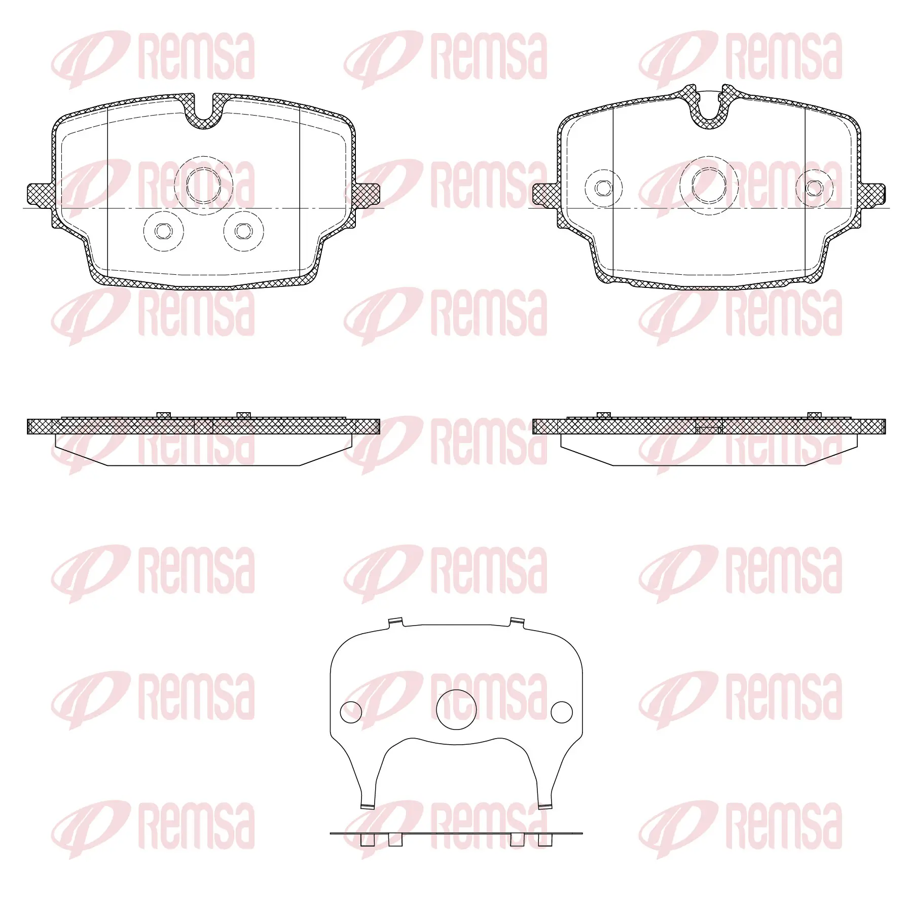 Bremsbelagsatz, Scheibenbremse Vorderachse REMSA X2048.00