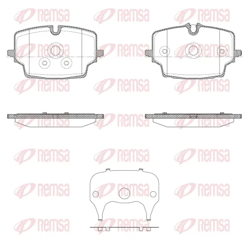 Bremsbelagsatz, Scheibenbremse Vorderachse REMSA X2048.00 Bild Bremsbelagsatz, Scheibenbremse Vorderachse REMSA X2048.00
