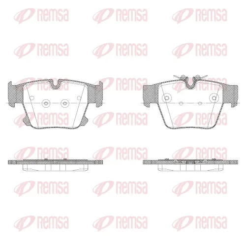 Bremsbelagsatz, Scheibenbremse Hinterachse REMSA X2049.00 Bild Bremsbelagsatz, Scheibenbremse Hinterachse REMSA X2049.00