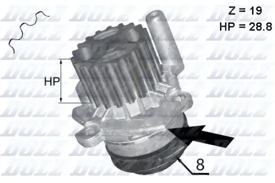 Wasserpumpe, Motorkühlung DOLZ A224 Bild Wasserpumpe, Motorkühlung DOLZ A224