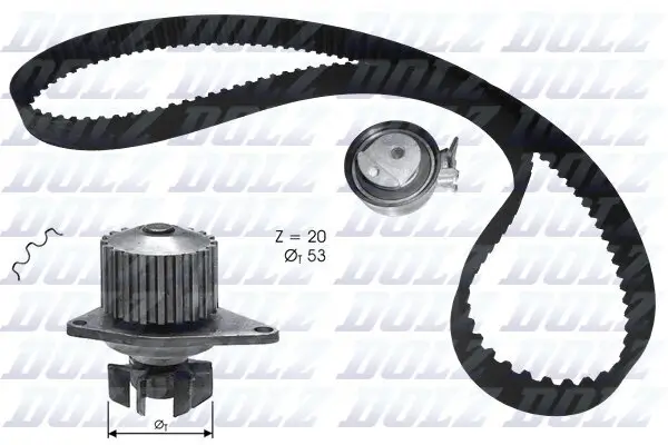 Wasserpumpe + Zahnriemensatz DOLZ KD134