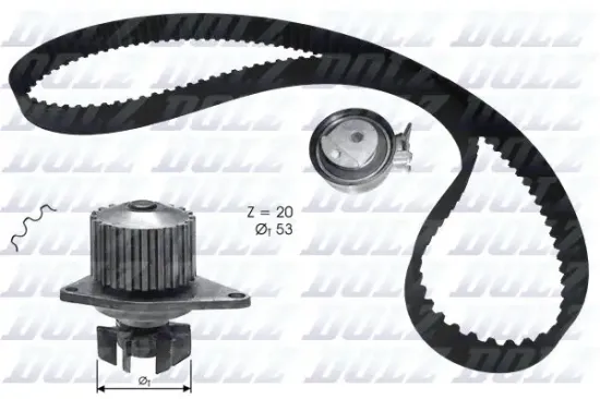 Wasserpumpe + Zahnriemensatz DOLZ KD134 Bild Wasserpumpe + Zahnriemensatz DOLZ KD134