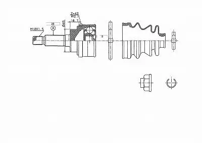 Gelenksatz, Antriebswelle URW 21-01173 Bild Gelenksatz, Antriebswelle URW 21-01173