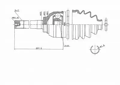 Gelenksatz, Antriebswelle URW 21-03015 Bild Gelenksatz, Antriebswelle URW 21-03015