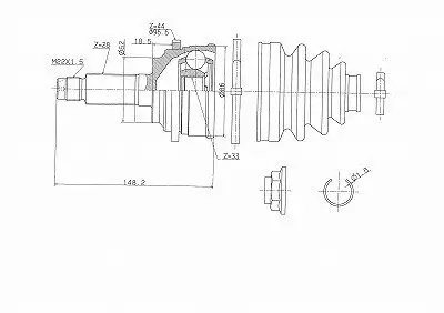 Gelenksatz, Antriebswelle URW 21-04058 Bild Gelenksatz, Antriebswelle URW 21-04058