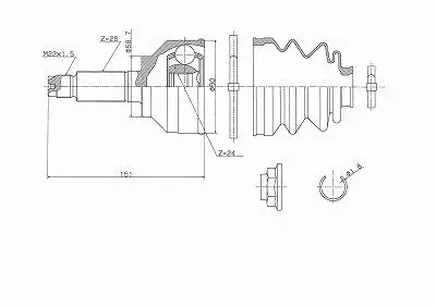 Gelenksatz, Antriebswelle URW 21-04077 Bild Gelenksatz, Antriebswelle URW 21-04077