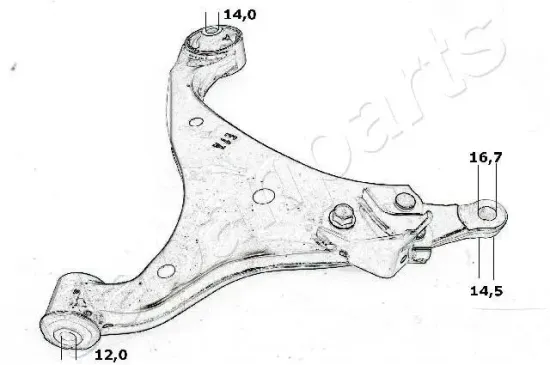 Lenker, Radaufhängung vorne rechts JAPANPARTS BS-K03R Bild Lenker, Radaufhängung vorne rechts JAPANPARTS BS-K03R