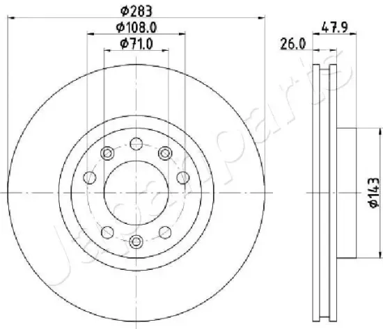 Bremsscheibe JAPANPARTS DI-0637 Bild Bremsscheibe JAPANPARTS DI-0637