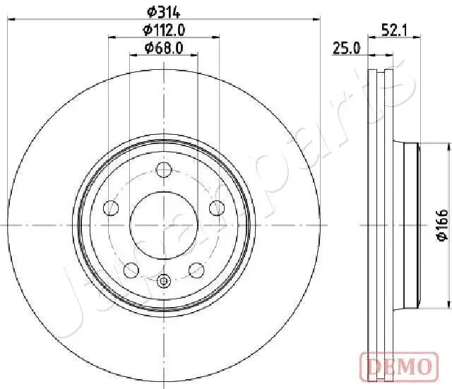 Bremsscheibe Vorderachse JAPANPARTS DI-0916C